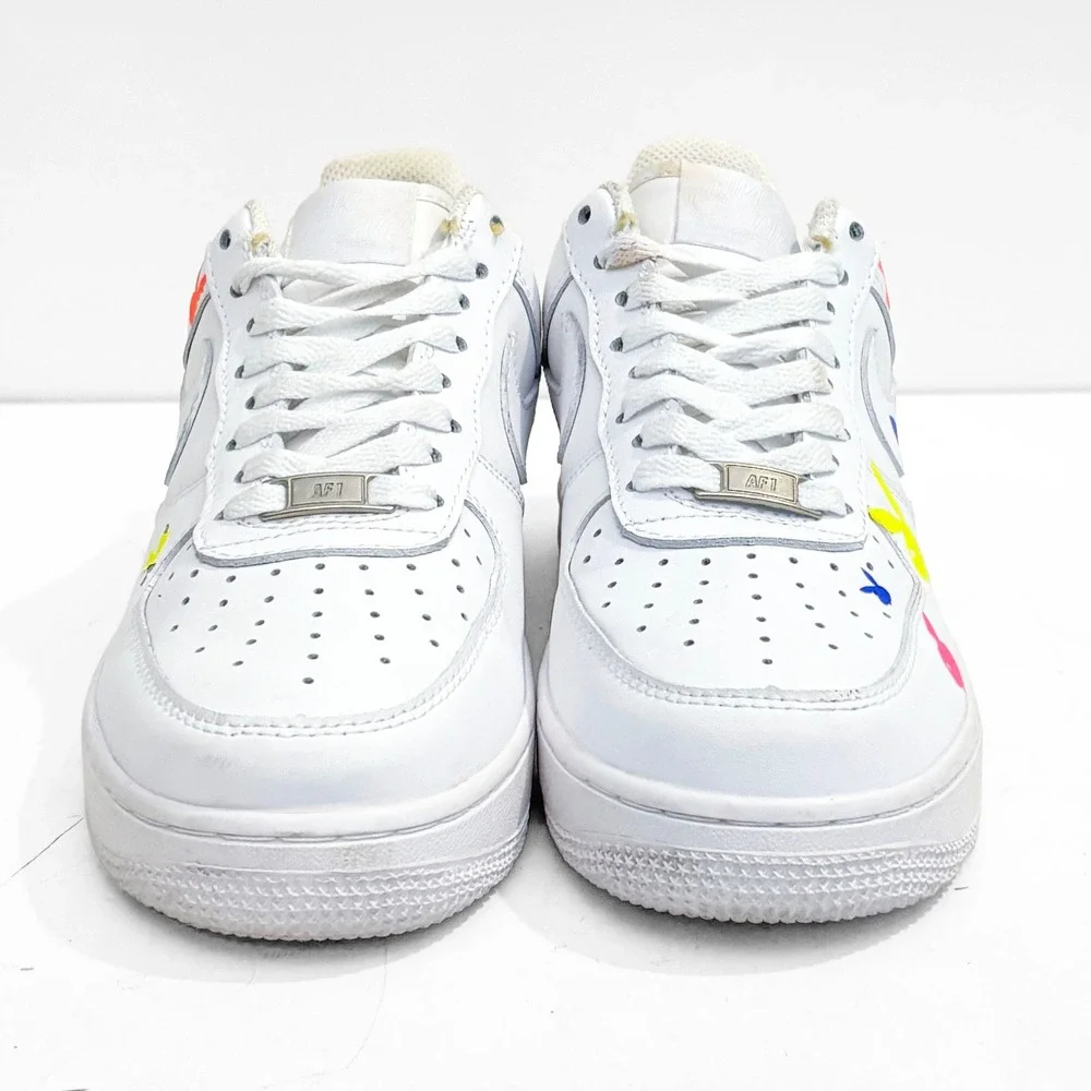 Nike Air Force 1 Custom Rainbow PLAYBOY Low White M 7/W‎ 8.5